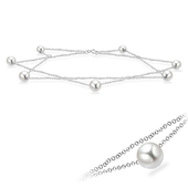 Silver Anklets with Pearls ANK-202 